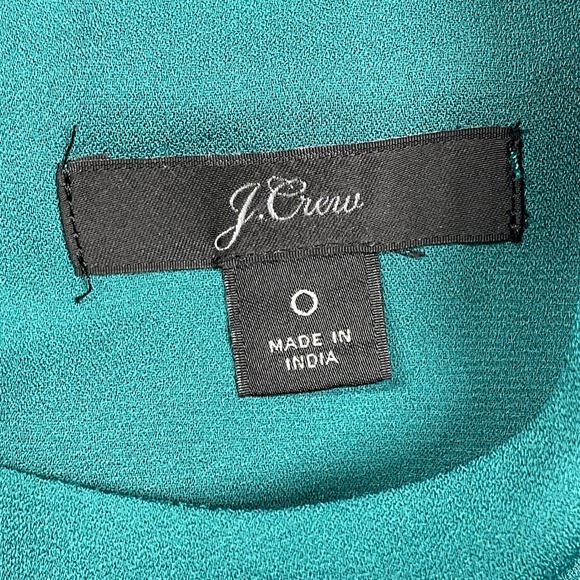 J Crew Teal Sleeveless Layered Blouse Top Pleated Neck Size 0 XS - Picture 6 of 10